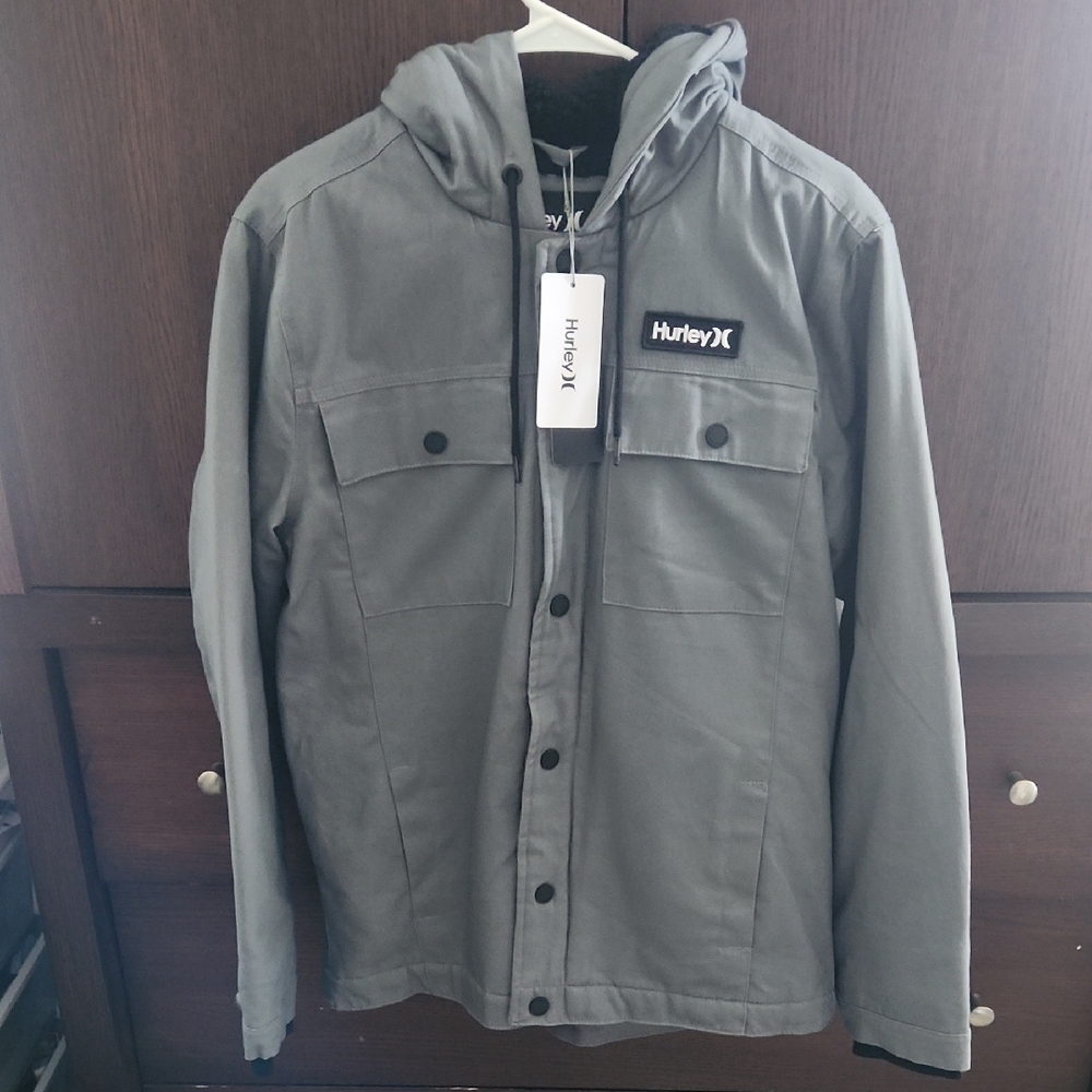 Hurley Men's Gray Hooded Jacket